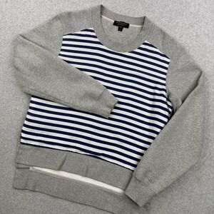 Burberry Sweatshirt Mens Small Striped Crewneck Embroidered Logo Made In Italy
